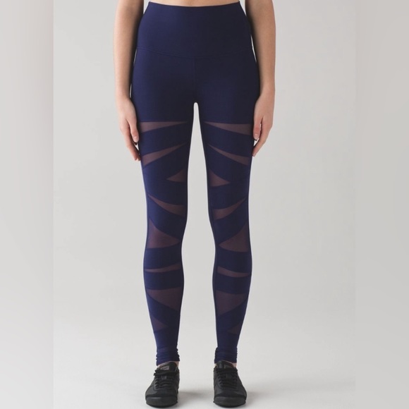 lululemon athletica Pants - Lululemon Wunder Under Pant Hi-Rise Tech Mesh in Hero Blue Size 8